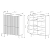 Aparador alto 4 puertas estriadas para salón beige Bitter Stock