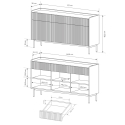 Aparador moderno beige para sala de estar con 3 cajones y 3 puertas Bitter Stock