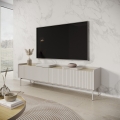 Mueble de TV bajo moderno 2 puertas abatibles beige 153x50x38 Bitter Promoción