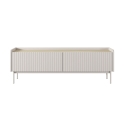 Mueble de TV bajo moderno 2 puertas abatibles beige 153x50x38 Bitter Venta