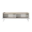 Mueble de TV bajo moderno 2 puertas abatibles beige 153x50x38 Bitter Oferta