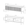 Mueble de TV bajo moderno 2 puertas abatibles beige 153x50x38 Bitter Stock