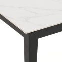 Mesa de comedor extensible moderna 90x160-400 efecto mármol Harper Oferta