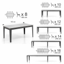 Mesa de comedor extensible moderna 90x160-400 efecto mármol Harper Características