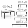 Mesa de comedor extensible moderna 90x160-400 efecto mármol Harper Características
