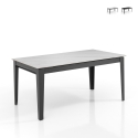 Mesa de comedor extensible moderna 90x160-400 efecto mármol Harper Promoción