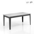 Mesa de comedor extensible moderna 90x160-400 efecto mármol Harper Promoción