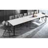 Mesa de comedor extensible moderna 90x160-400 efecto mármol Harper Venta