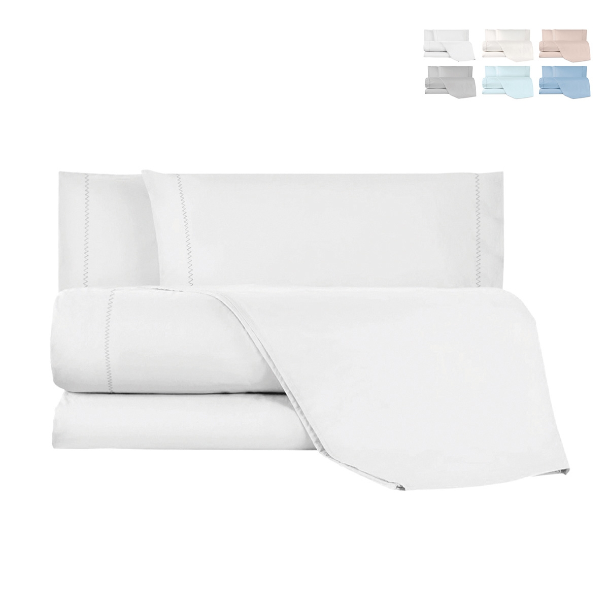 Juego de cama matrimonial de algodón con sábanas y 2 fundas Toronto Promoción
