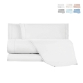 Juego de cama matrimonial de algodón con sábanas y 2 fundas Toronto Promoción