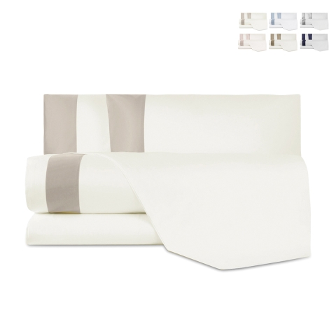 Juego de ropa de cama para cama de matrimonio con sábanas y fundas de almohada en algodón satén Heritage Promoción
