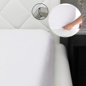 Sábana ajustable para cama matrimonial 160x200 cm algodón blanco Toronto Venta