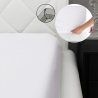 Sábana ajustable para cama matrimonial 160x200 cm algodón blanco Toronto Venta