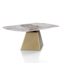 Mesa de comedor extensible diseño efecto mármol 160x160x75 Arvin Onice Características