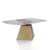 Mesa de comedor extensible diseño efecto mármol 160x160x75 Arvin Onice Características