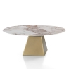 Mesa de comedor extensible diseño efecto mármol 160x160x75 Arvin Onice Medidas