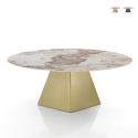 Mesa de comedor extensible diseño efecto mármol 160x160x75 Arvin Onice Stock