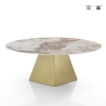 Mesa de comedor extensible diseño efecto mármol 160x160x75 Arvin Onice Stock