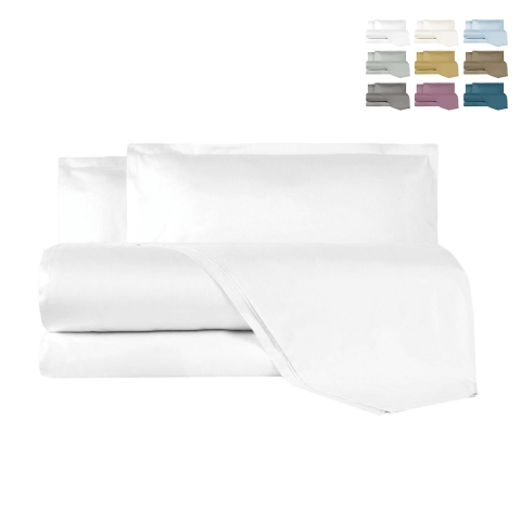 Juego de cama matrimonial con sábanas y fundas de almohada de satén Argentario Promoción