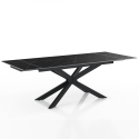 Mesa extensible 90x160-220 cm patas cruzadas efecto mármol Ward Marble Oferta