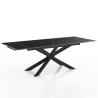 Mesa extensible 90x160-220 cm patas cruzadas efecto mármol Ward Marble Oferta