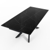 Mesa extensible 90x160-220 cm patas cruzadas efecto mármol Ward Marble Descueto