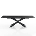 Mesa extensible 90x160-220 cm patas cruzadas efecto mármol Ward Marble Rebajas