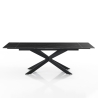 Mesa extensible 90x160-220 cm patas cruzadas efecto mármol Ward Marble Rebajas