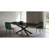 Mesa extensible 90x160-220 cm patas cruzadas efecto mármol Ward Marble Venta