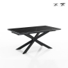 Mesa extensible 90x160-220 cm patas cruzadas efecto mármol Ward Marble Promoción