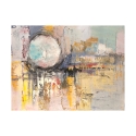 Cuadro abstracto colorido impresión sobre lienzo moderno Tramonto di luna Lucas Oferta