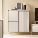 Aparador alto de diseño con armario de 3 puertas para sala de estar o entrada Kergi Venta
