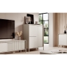 Aparador alto de diseño con armario de 3 puertas para sala de estar o entrada Kergi Descueto