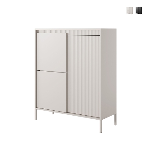 Aparador alto de diseño con armario de 3 puertas para sala de estar o entrada Kergi Promoción