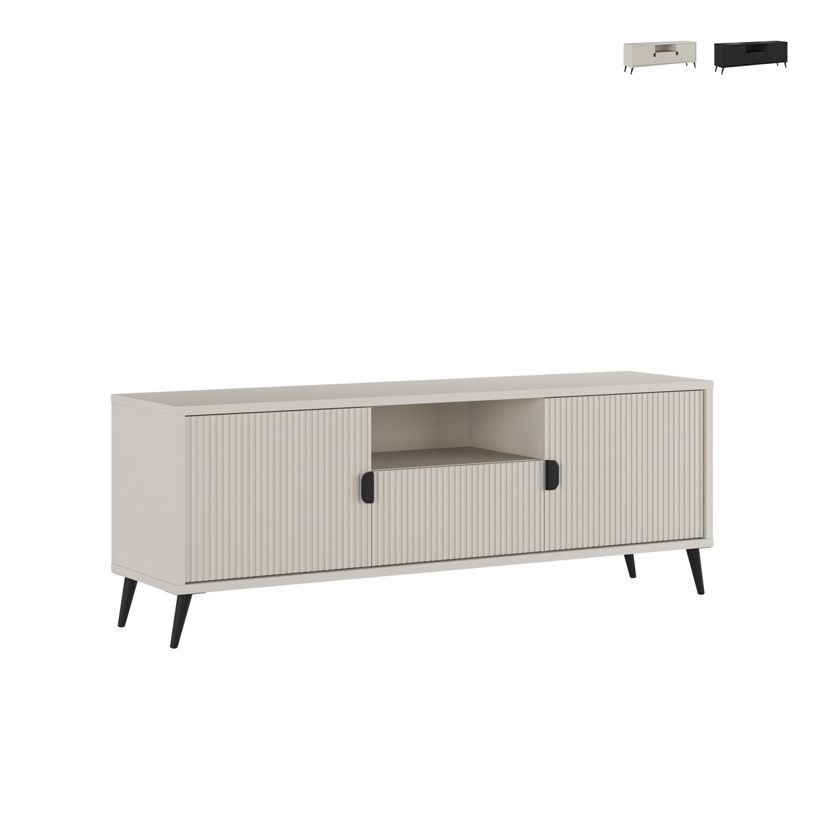 Mueble bajo para TV de salón con 2 puertas y cajón 153x40x61 Danielle Promoción