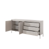 Aparador con 2 puertas y 3 cajones acanalados para sala de estar y comedor Kergi Descueto