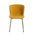 Juego de 4 sillas modernas de tela para comedor y cocina Rann Gold Oferta