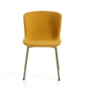 Juego de 4 sillas modernas de tela para comedor y cocina Rann Gold Oferta