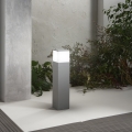 Baliza de luz para jardín exterior en metal plateado h60cm Booster Promoción