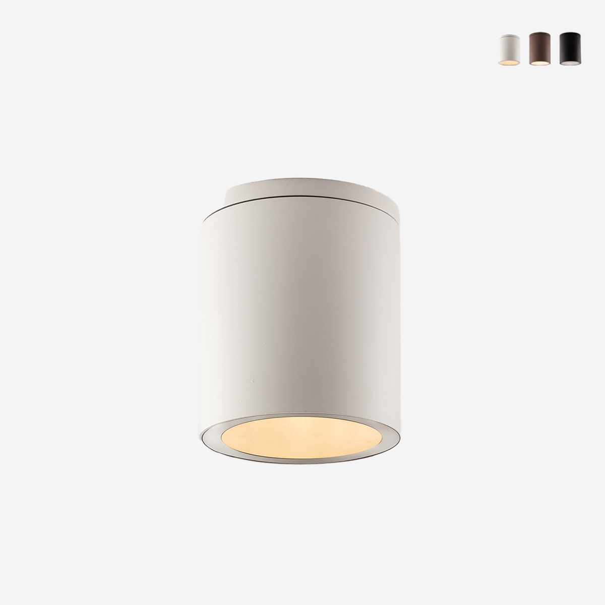 Plafonera moderna de techo exterior cilíndrica de aluminio Citizen Descueto