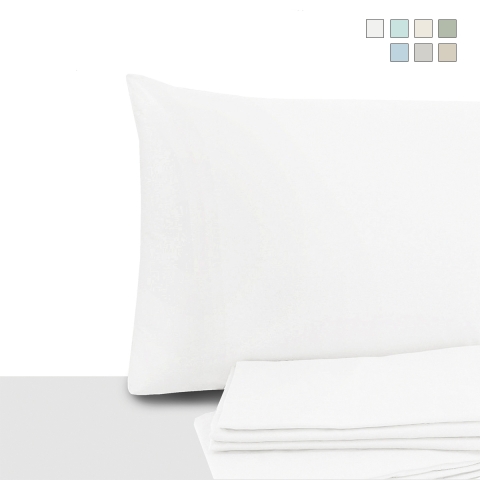 Juego de 2 fundas para almohadas 50x80 cm de algodón percal con solapa Miami Promoción