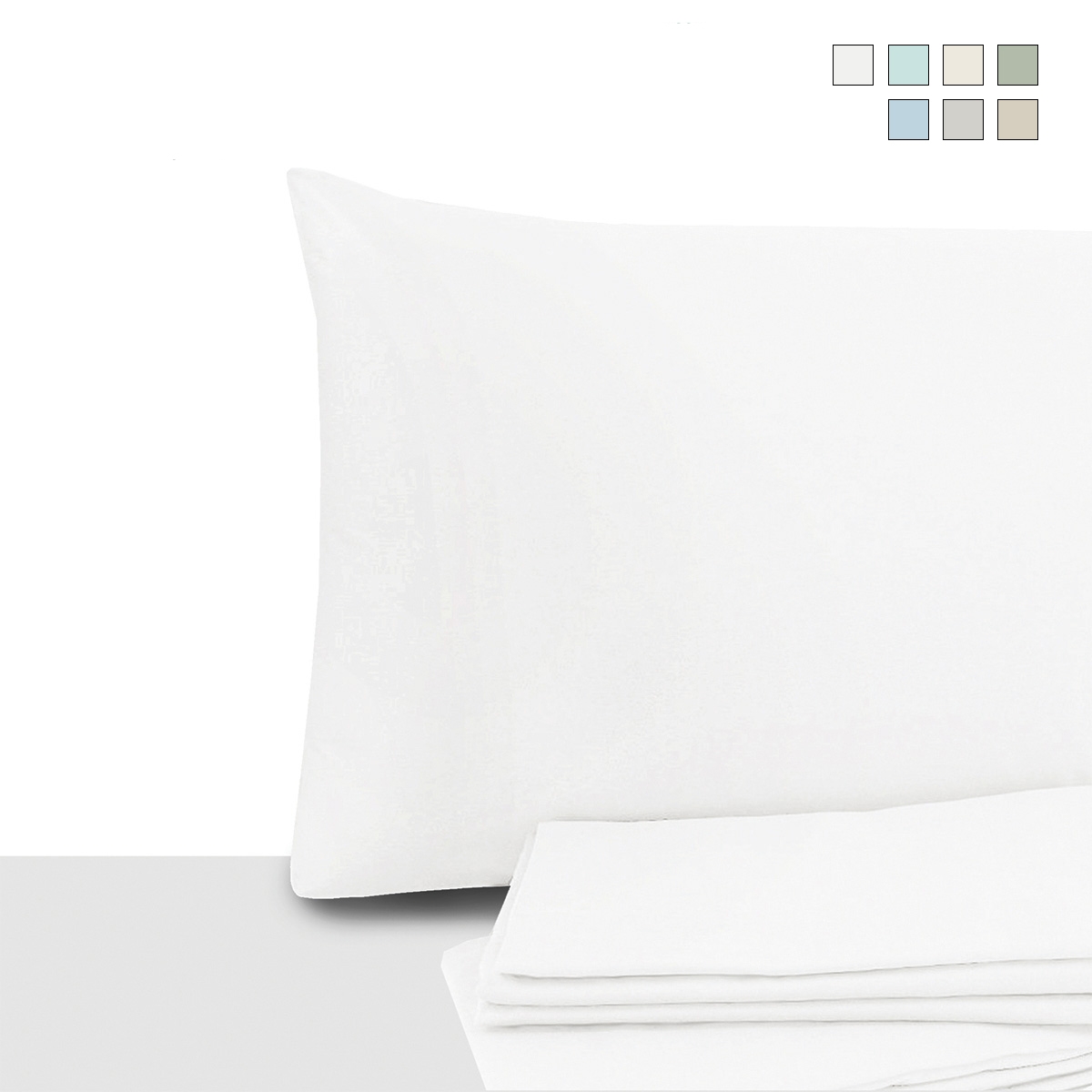 Juego de 2 fundas para almohadas 50x80 cm de algodón percal con solapa Miami Promoción