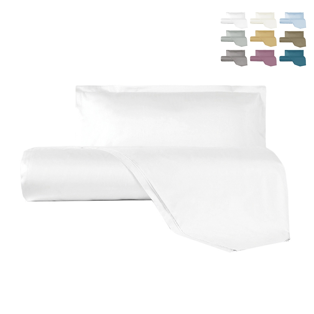 Juego de funda nórdica y funda de almohada para cama de plaza y media en satén Argentario Promoción Juego de funda nórdica y funda de almohada para cama de plaza y media en satén Argentario Promoción