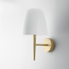 Aplique de interior en metal dorado con difusor de vidrio blanco Ares AP1 Promoción