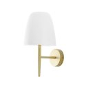 Aplique de interior en metal dorado con difusor de vidrio blanco Ares AP1 Venta