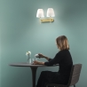 Aplique interior doble luz de metal dorado con cristal blanco Ares AP2 Venta