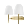 Aplique interior doble luz de metal dorado con cristal blanco Ares AP2 Oferta