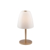 Lámpara de mesa de metal dorado con difusor de vidrio blanco Ares T Promoción