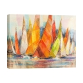 Cuadro moderno impreso en lienzo con barcos, Regata di colori Luigi Florio Promoción