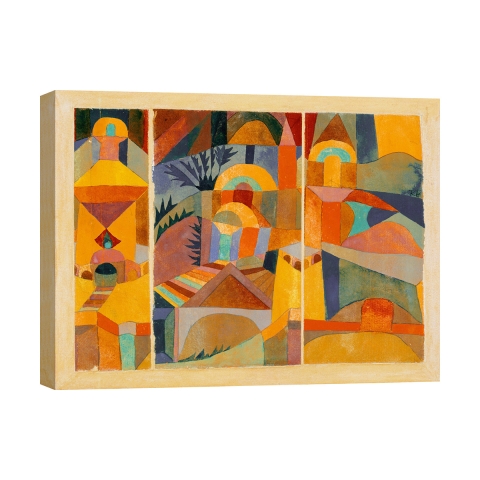 Lienzo de arte geométrico abstracto Temple Gardens Paul Klee Promoción